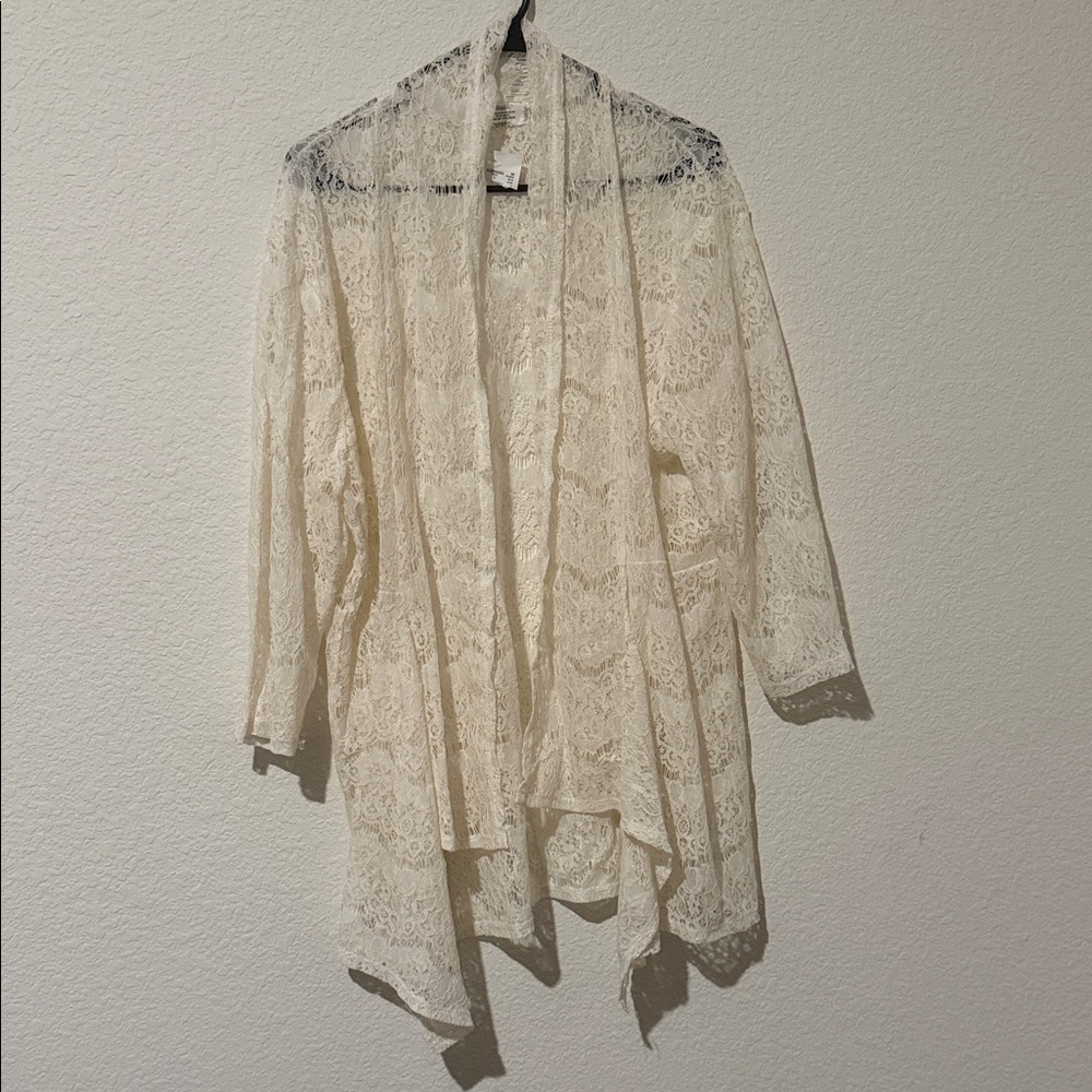 Elegant Cream Lace Women Sweater
